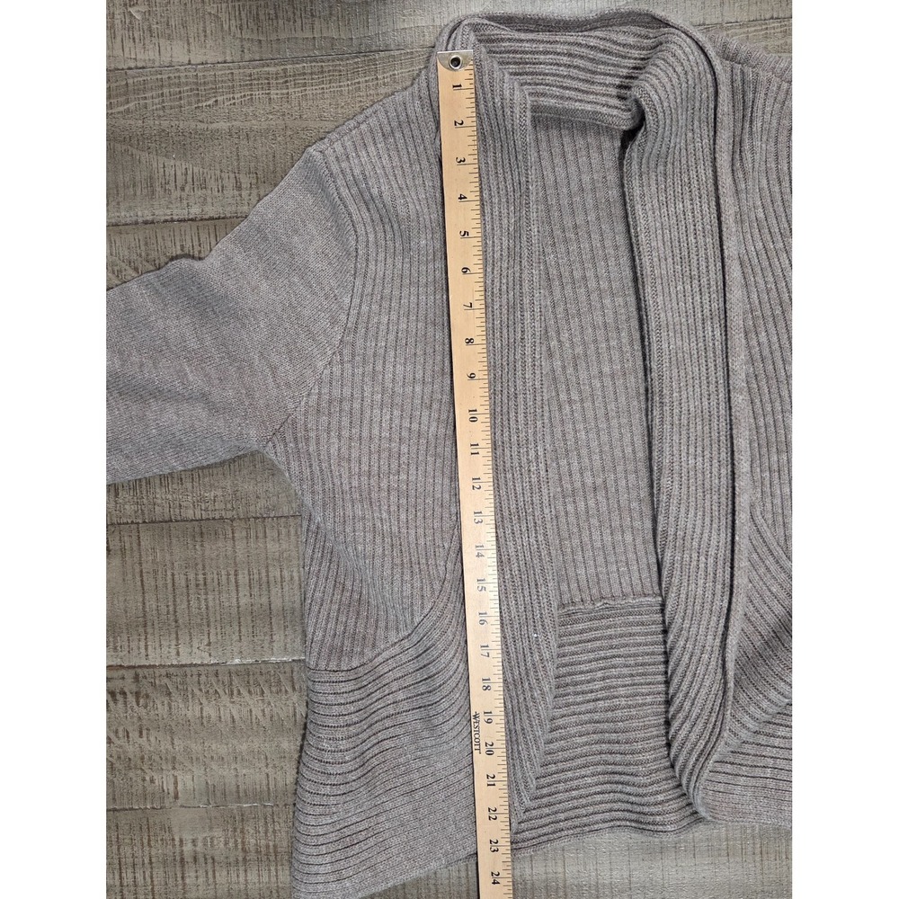 H&M Basic Brown Ribbed Open Front Cardigan Size Large - Picture 5 of 7
